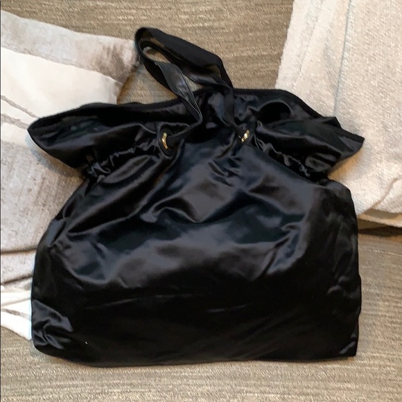 Lanvin NWT Classic Black Satin Sak Handbag. - Picture 4 of 12
